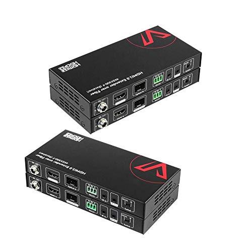 AV Access HDBaseT 4K HDMI Extender Over Cat5e/6/6a/7 4K@60Hz 130ft, 1080P@60Hz 230ft, HDR10+, HDMI 2.0 YUV4:4:4, UltraHD, HDCP 2.2, 18Gbps, Plug & Play, IR Return & PoE, Smart EDID(4KEX70-H2)