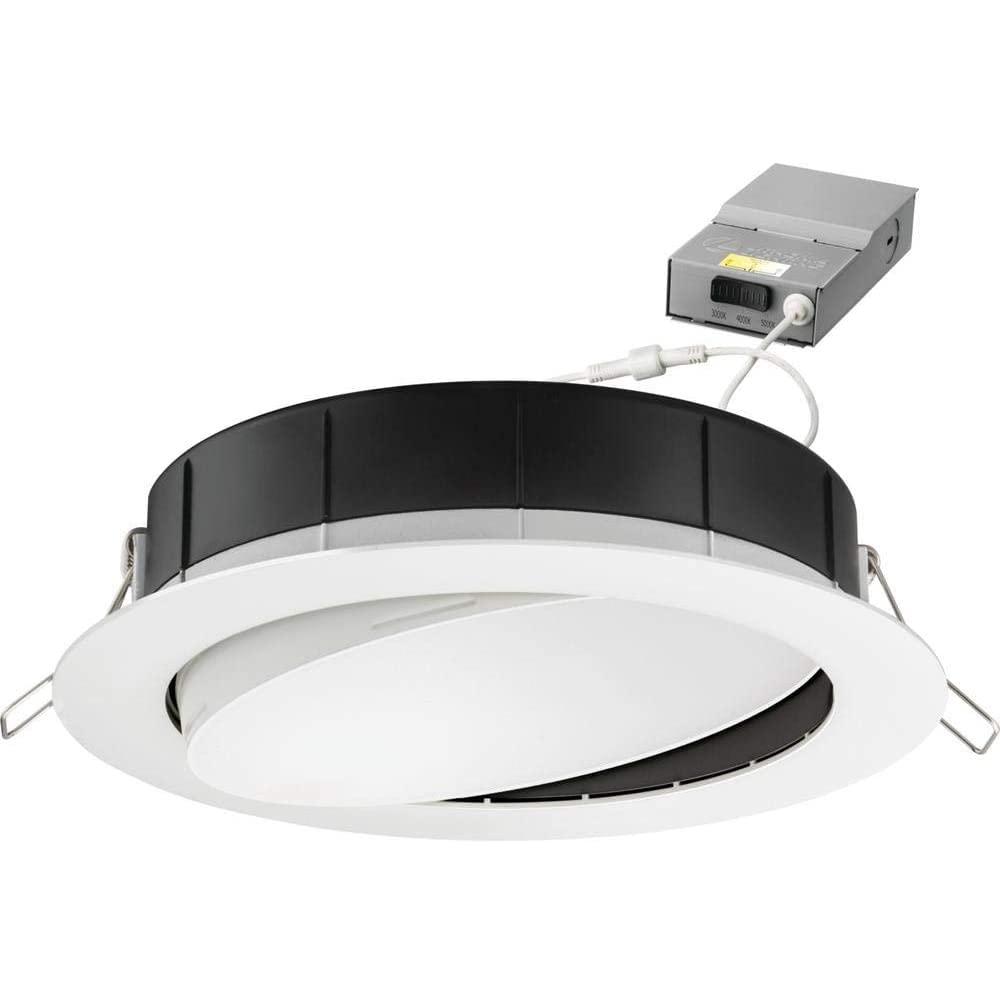 6-Inch Matte White Adjustable LED Gimbal Wafer Downlight