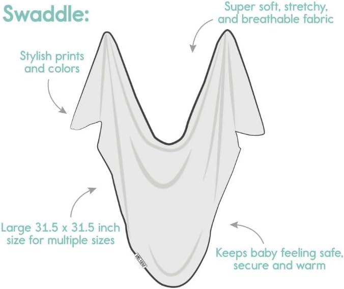 Lars & Lola Swaddle Blanket, Baby Girl or Baby Boy Swaddle, 31.5 x 31.5 inch soft Newborn Swaddle Set for Newborn Girls and Boys, Ocean Stripe