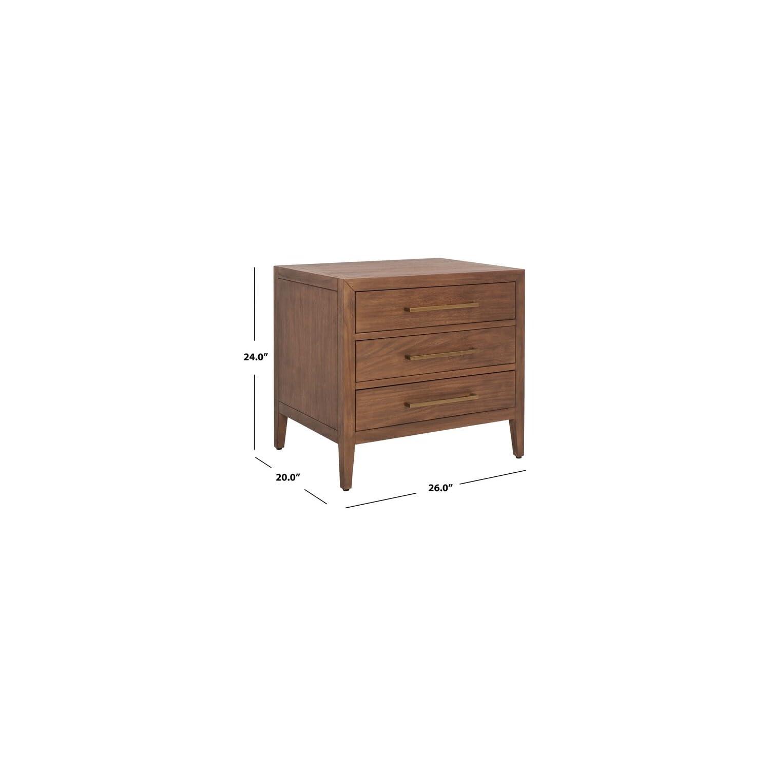 SAFAVIEH Couture Ariella Modern Nightstand with 3 Drawers, Brown