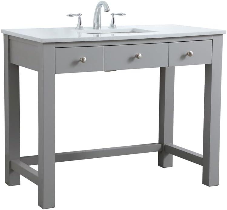 Hudson 42'' Single Bathroom Vanity with Engineered Marble Top