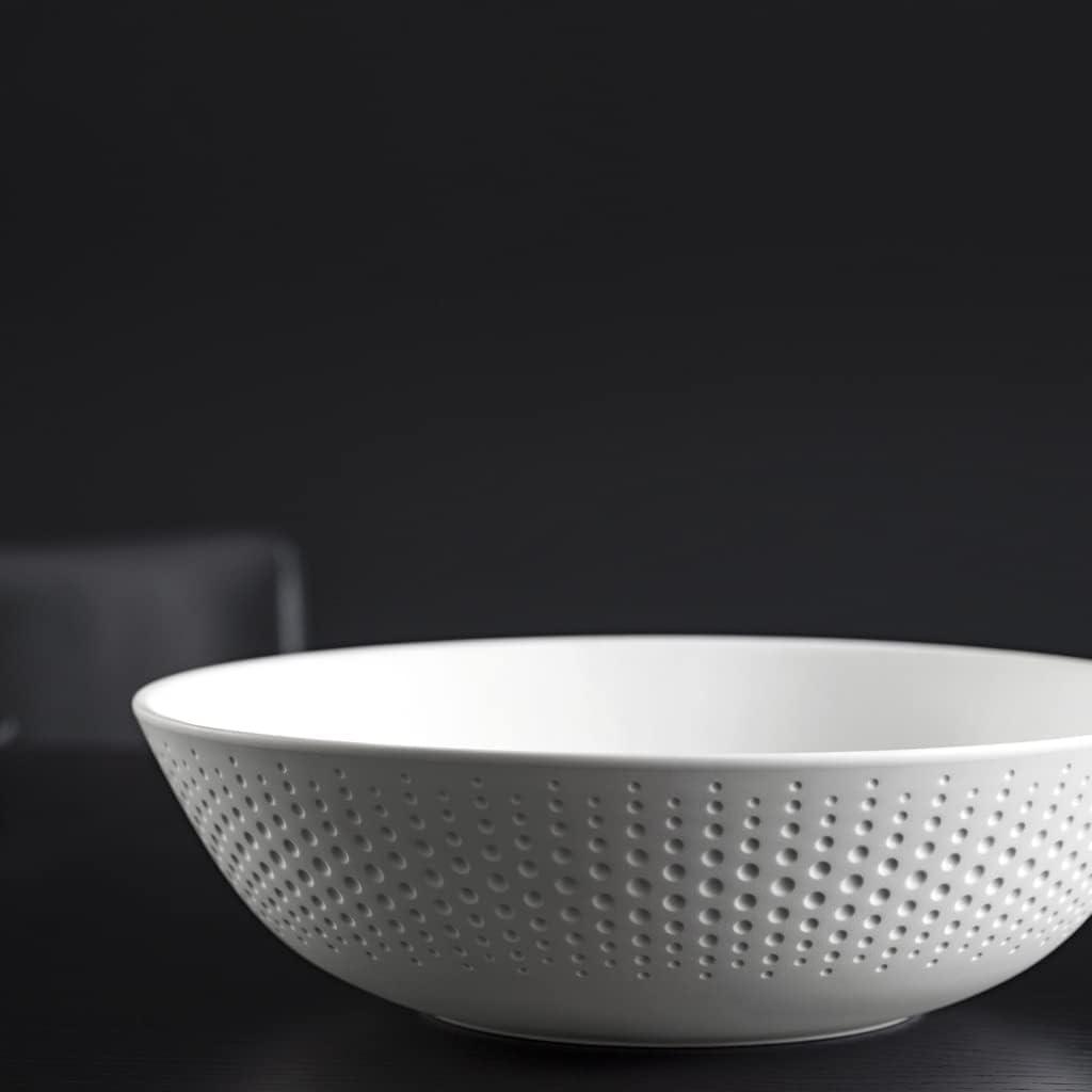 Elegant White Ceramic Fruit and Dessert Bowl