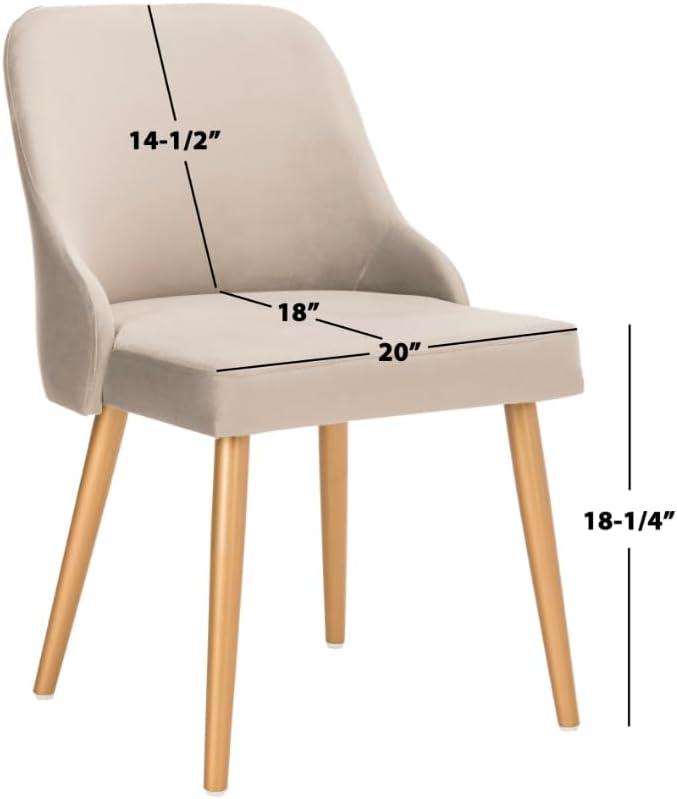 Lulu Upholstered Dining Chair (Set of 2) - Grey/Gold - Safavieh