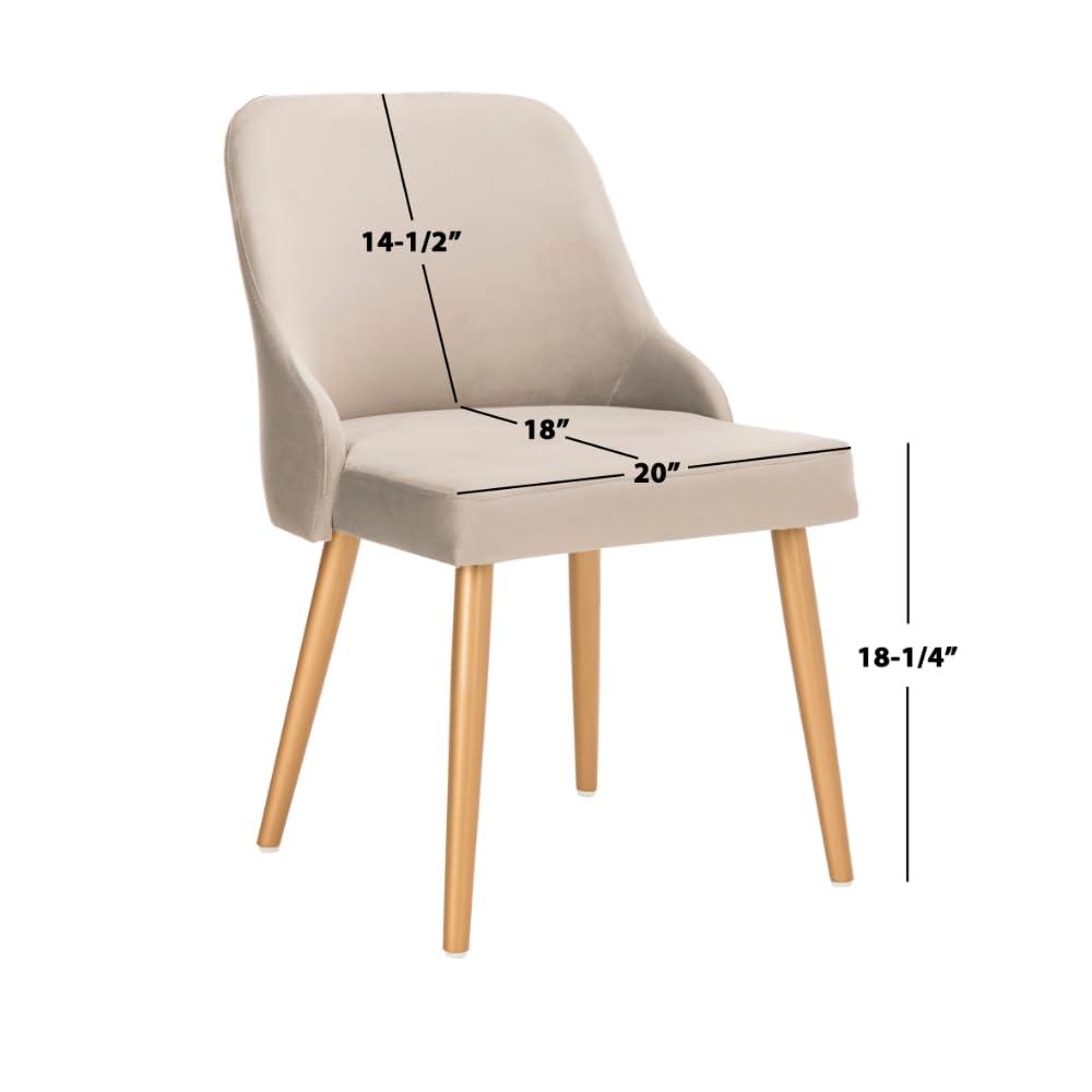 Lulu Upholstered Dining Chair (Set of 2) - Grey/Gold - Safavieh