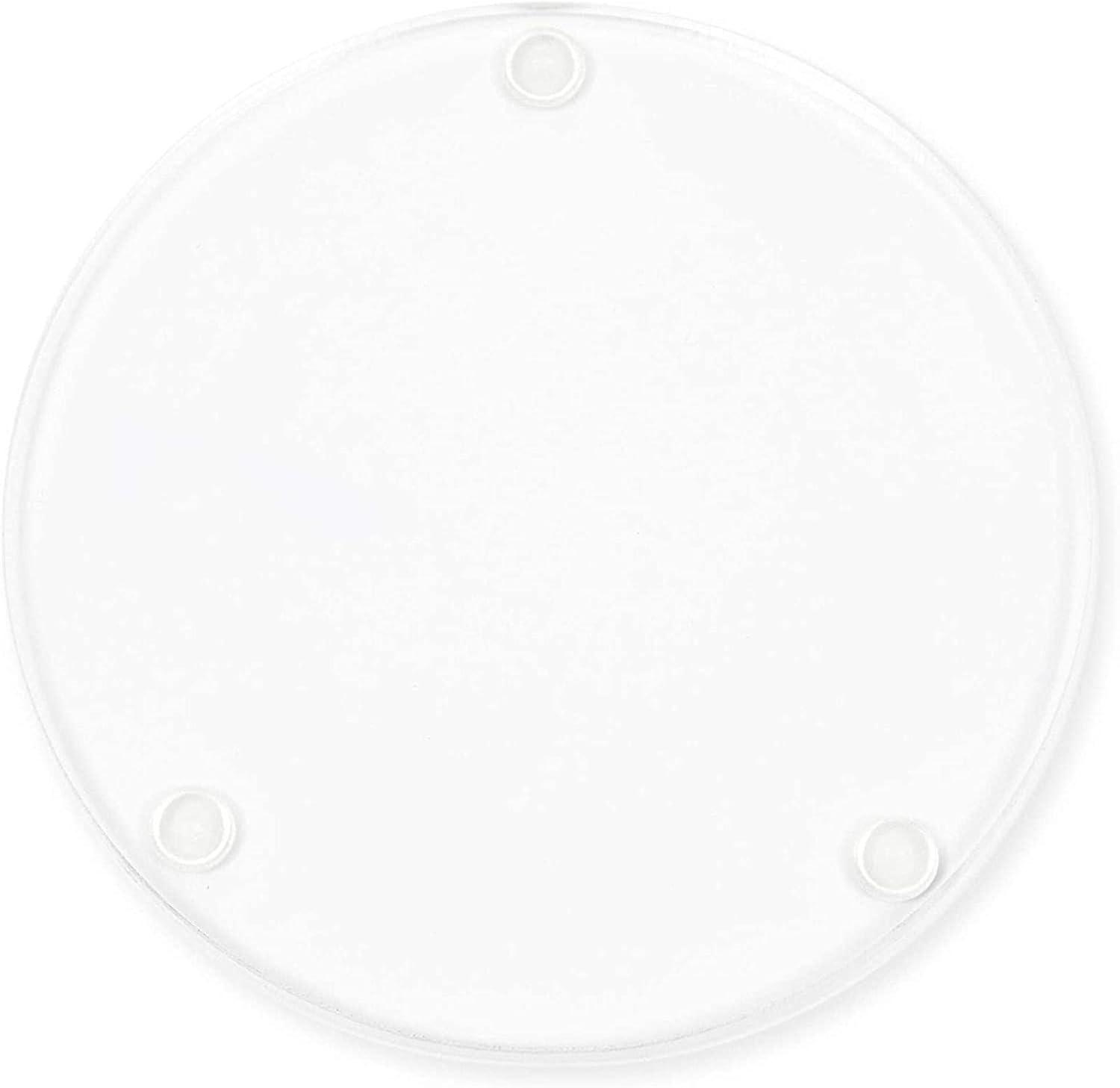 Juvale Set of 4 Clear Blank Acrylic Drink Coasters with Stand Holder, Round 4 inch