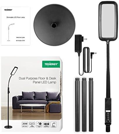 Tenergy LED Floor Lamp Desk Lamp, 2-in-1 Dimmable Task Lamp with 4 Color Temperatures, 5 Dimming Levels, 60-Min Timer, Flexible Gooseneck, Touch Control Floor Lamp for Reading/Crafting, 2000 Lumens