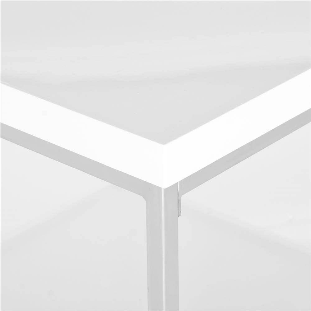 Malone High Gloss Coffee Table - White/Chrome - Safavieh