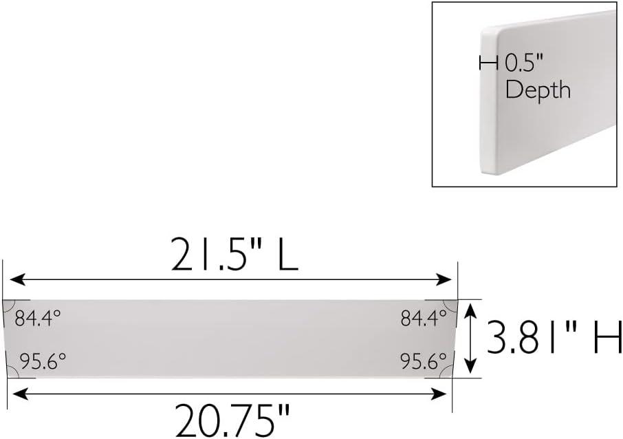 White Cultured Marble Bathroom Side Splash 21.5 Inches