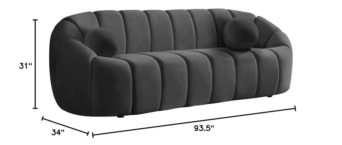 Meridian Furniture Elijah Grey Velvet Sofa