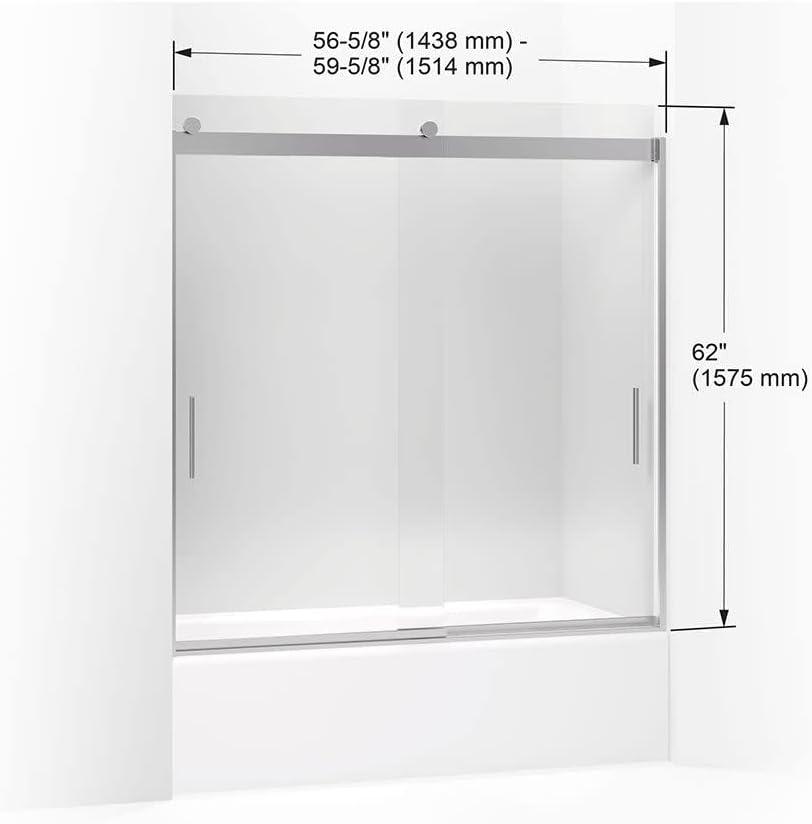 Levity 59.62" x 62" Bypass Bath Door with CleanCoat® Technology