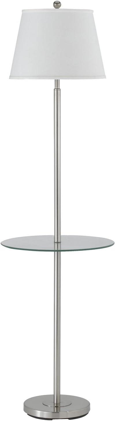 Cal Lighting Andros 17" Durable Metal Floor Lamp with Glass Tray in Silver