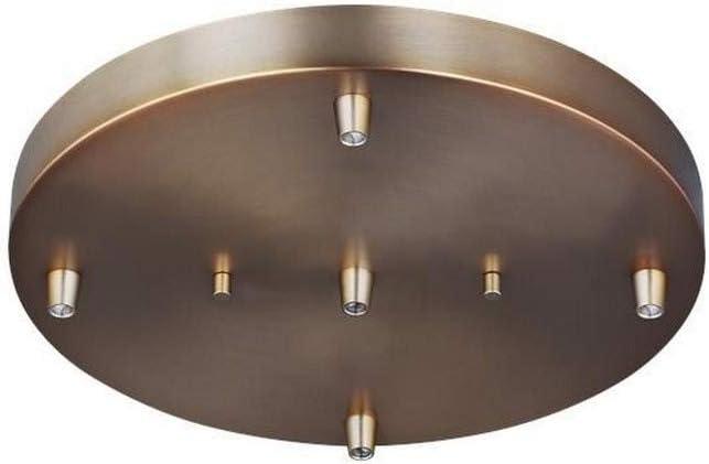 Towner Mid-Century Satin Brass 5-Light Cluster Pendant Canopy