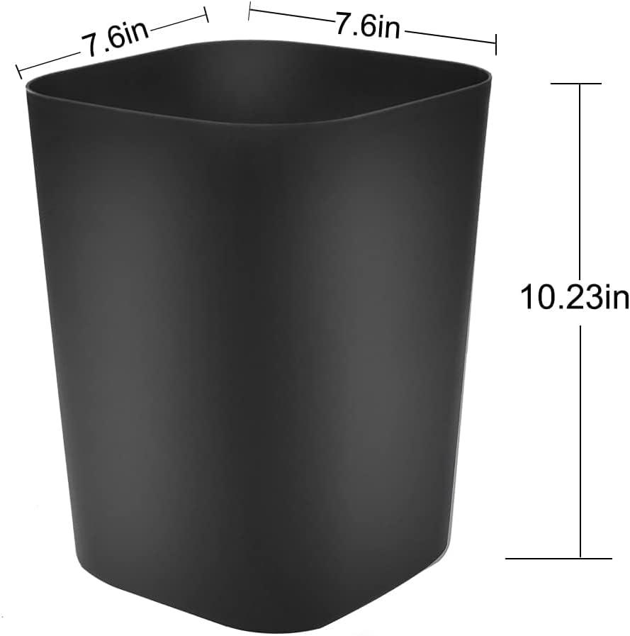 Black Square 2 Gallon Plastic Trash Can