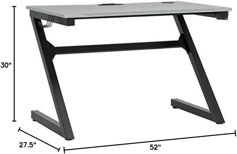 Zone Gaming Table Black/Silver - SD Gaming: PC Desk with Charging Station & Cup Holder