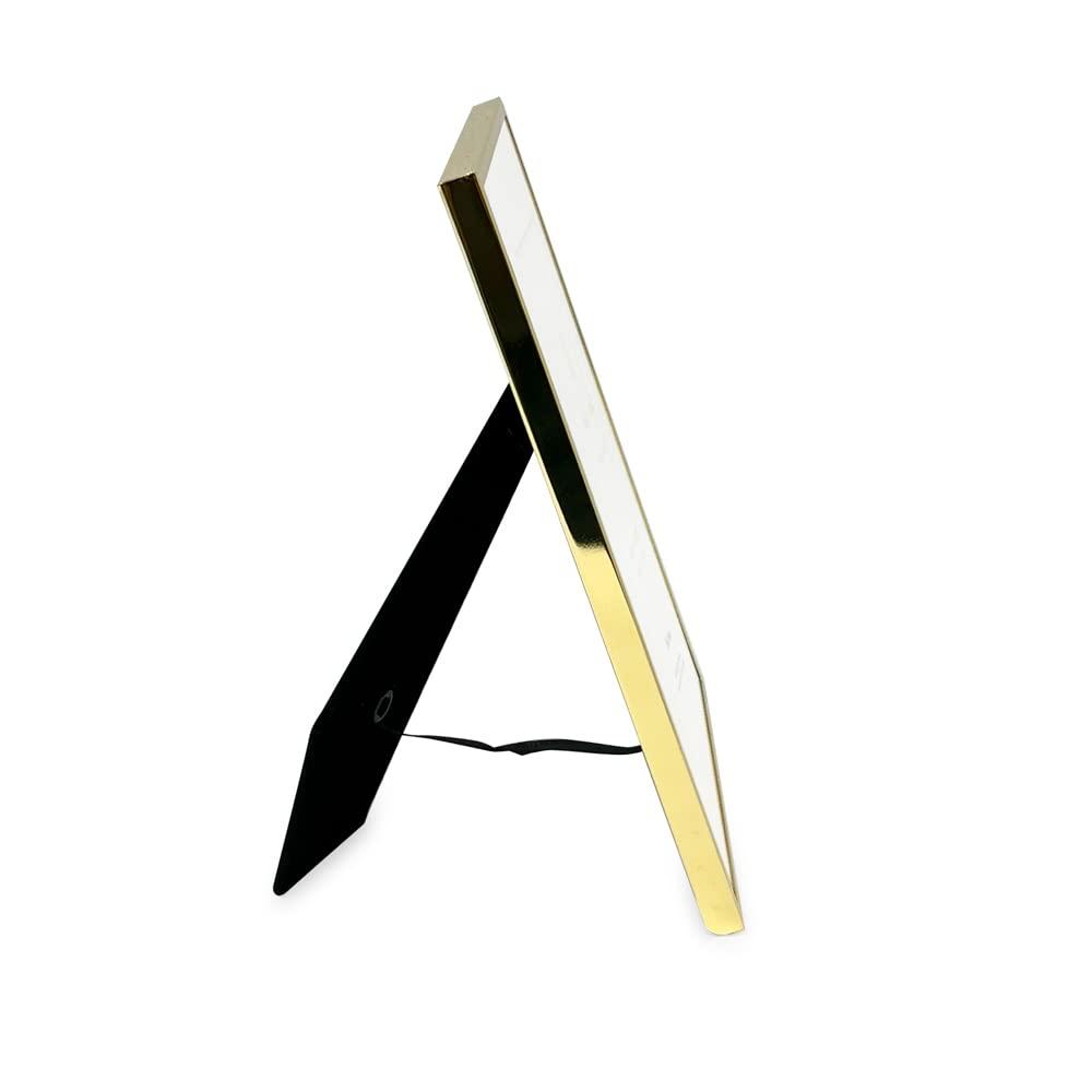 Isaac Jacobs 6x8 Matted 4x6 Gold Metal Picture Frame, Classic Metal Photo Frame Made For Tabletop & Hanging Display, Home and Office Dcor, Photo Gallery