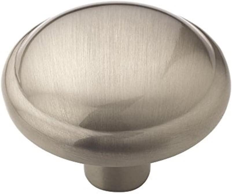 Satin Nickel Round Cabinet Knob with Mounting Hardware