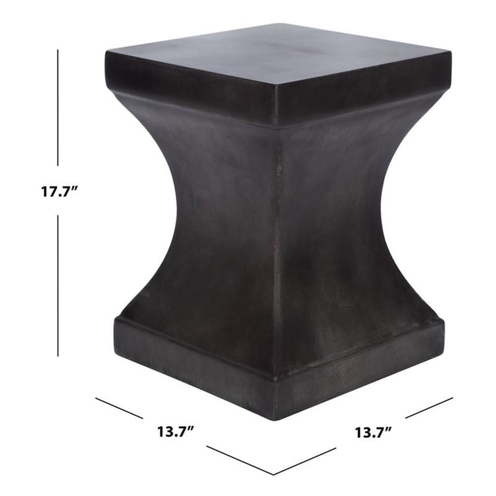 Curby Concrete Accent Stool - Black - Safavieh.