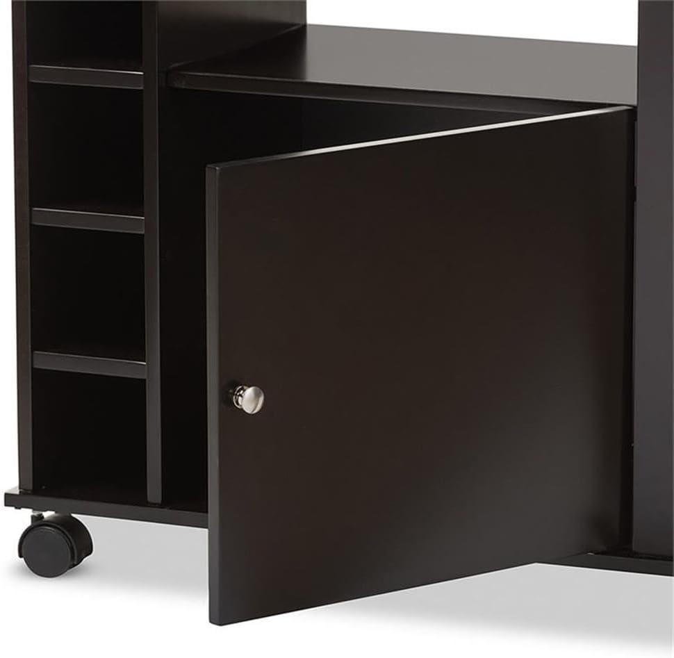 Ontario Modern & Contemporary Dark Brown Wood Modern Dry Bar & Wine Cabinet - Baxton Studio