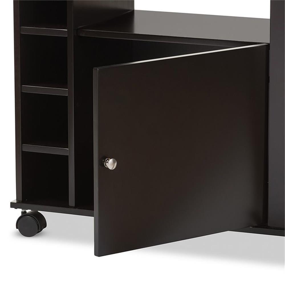 Ontario Modern & Contemporary Dark Brown Wood Modern Dry Bar & Wine Cabinet - Baxton Studio