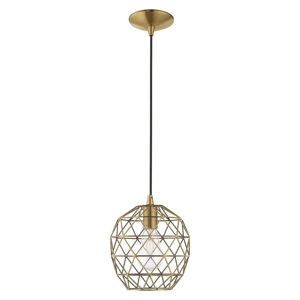 Livex Lighting Geometric Shade 1 - Light Pendant in  Brushed Nickel