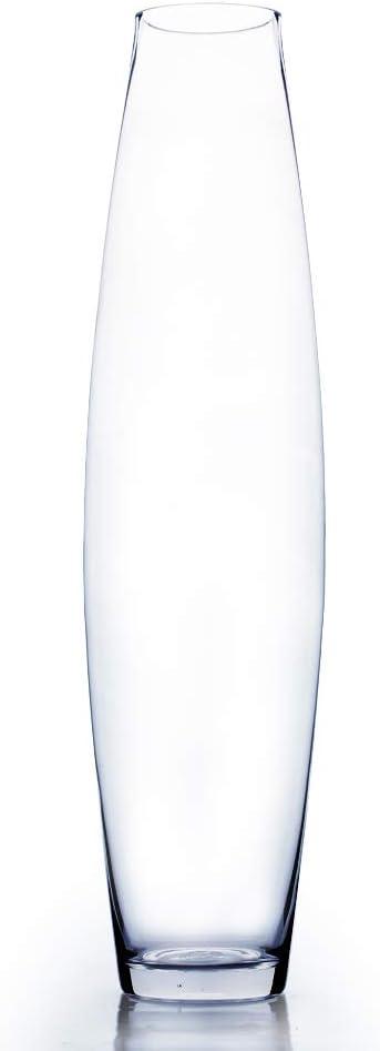 Clear Tall Oval Glass Vase Centerpiece for Weddings