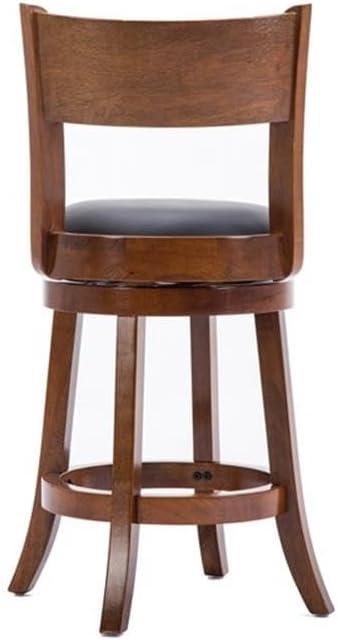 Boraam 24" Palmetto Swivel Hardwood Counter Height Barstool Walnut: Upholstered, Lacquered Finish, Foam Filled