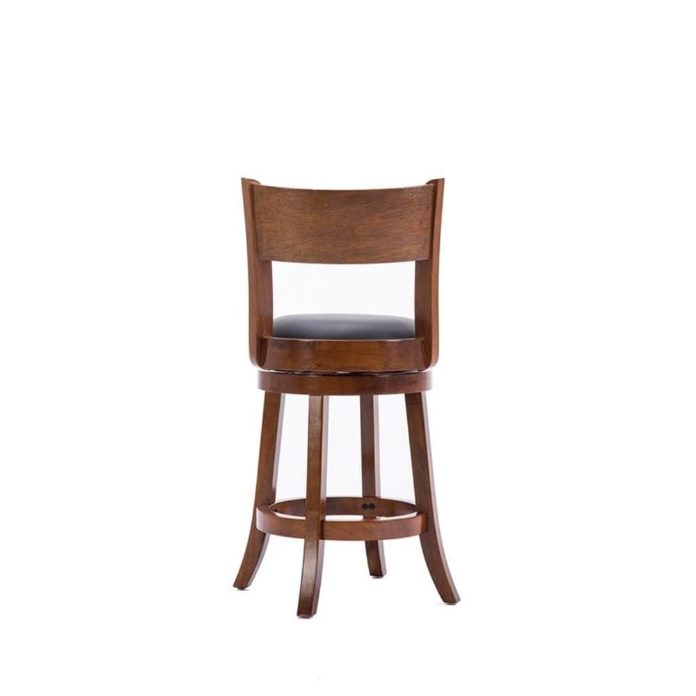 Boraam 24" Palmetto Swivel Hardwood Counter Height Barstool Walnut: Upholstered, Lacquered Finish, Foam Filled