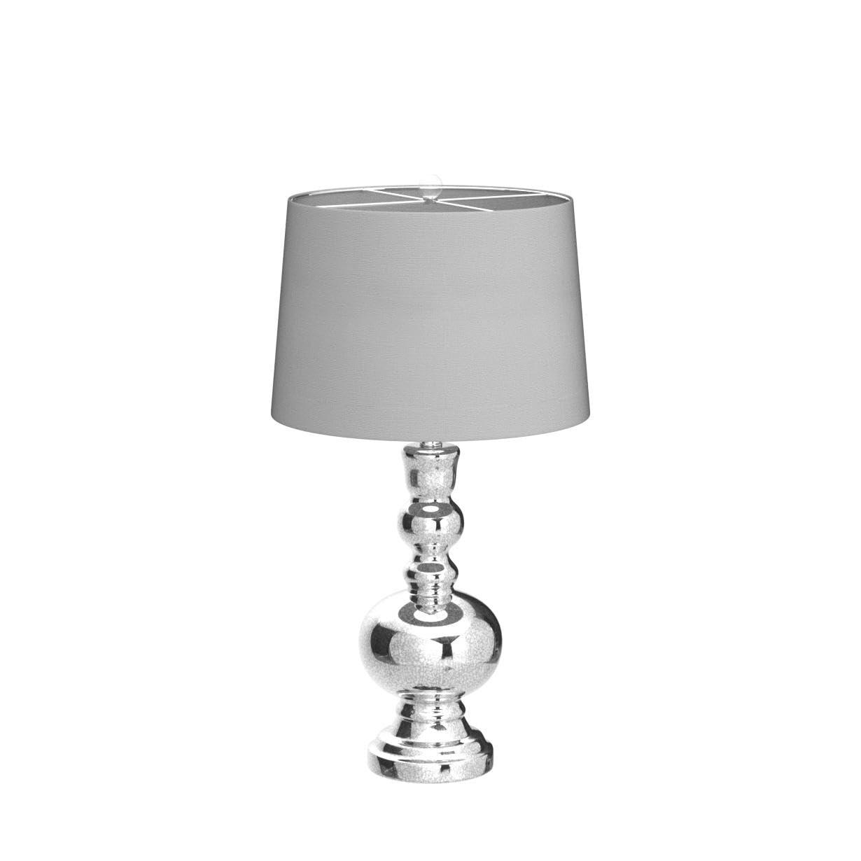 JONATHAN Y JYL1061D-SET2 Genie 28.5" Glass LED Table Lamp, Contemporary, Transitional for living room, dinning room, bedroom, office Bulb Included, Mercury Silver (Set of 2)