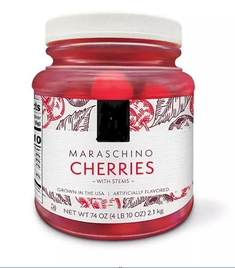 Large Jar of Maraschino Cherries with Stems - 74 oz