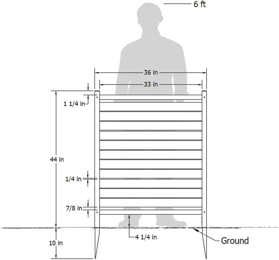 44in H x 36in W White Vinyl Louvered Privacy Screen Panels