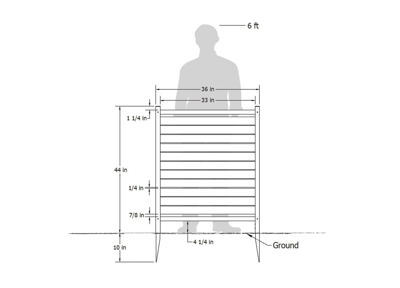 Enclo 44in H x 36in W (2 Panels) No Dig Enclo Waverly Vinyl Privacy Screen, Outdoor Privacy Screen Panels, Trash Can Enclosure, Air Conditioner & Pool Equipment Enclosure