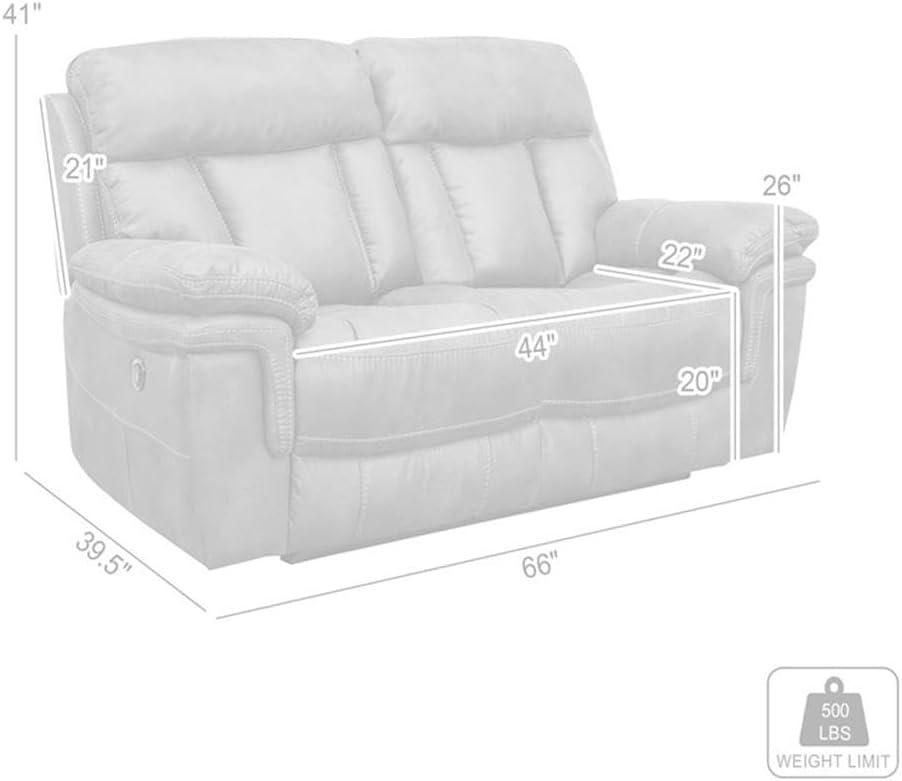 Estelle Power Loveseat in Gunmetal Fabric