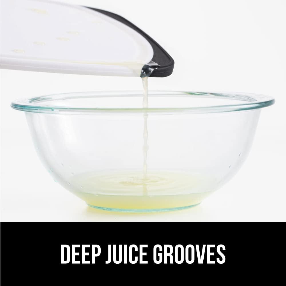 GORILLA GRIP Oversized 100% BPA Free Reversible Kitchen Cutting Board Set of 3, Juice Grooves, Dishwasher Safe, Almond