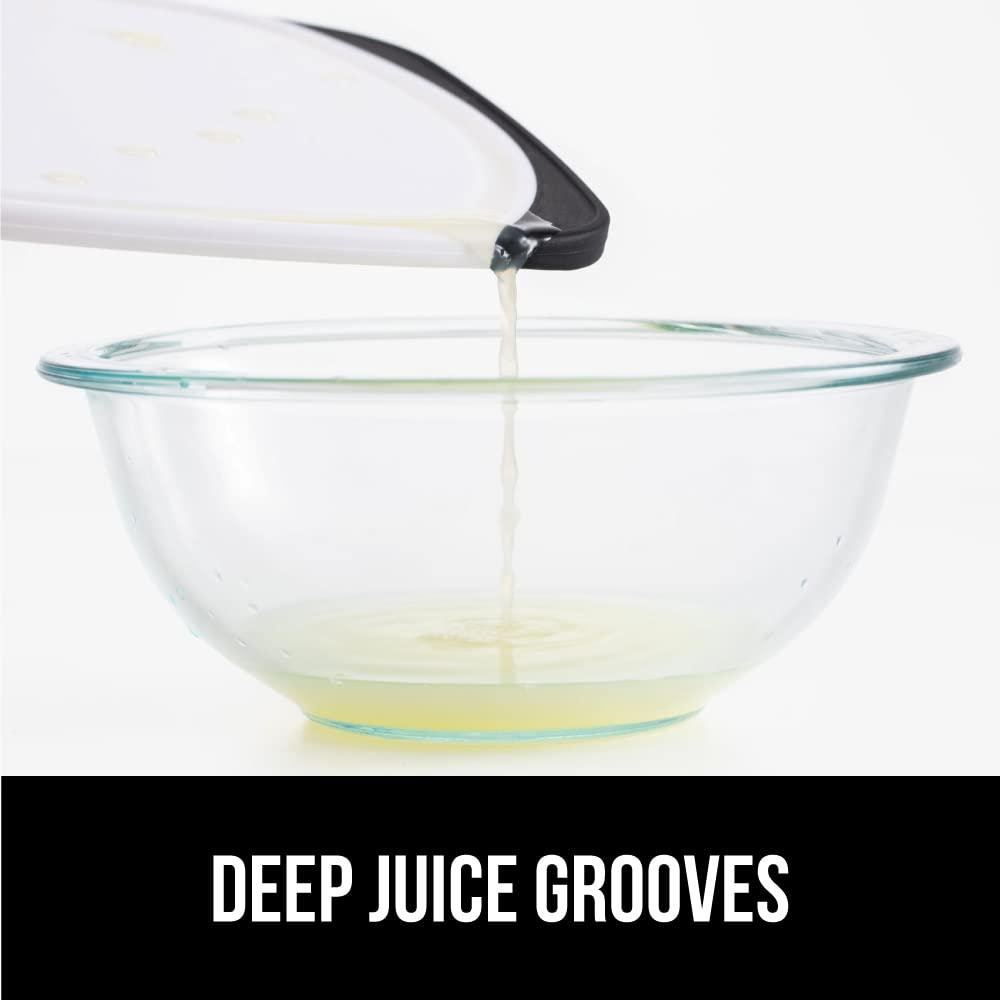 GORILLA GRIP Oversized 100% BPA Free Reversible Kitchen Cutting Board Set of 3, Juice Grooves, Dishwasher Safe, Almond