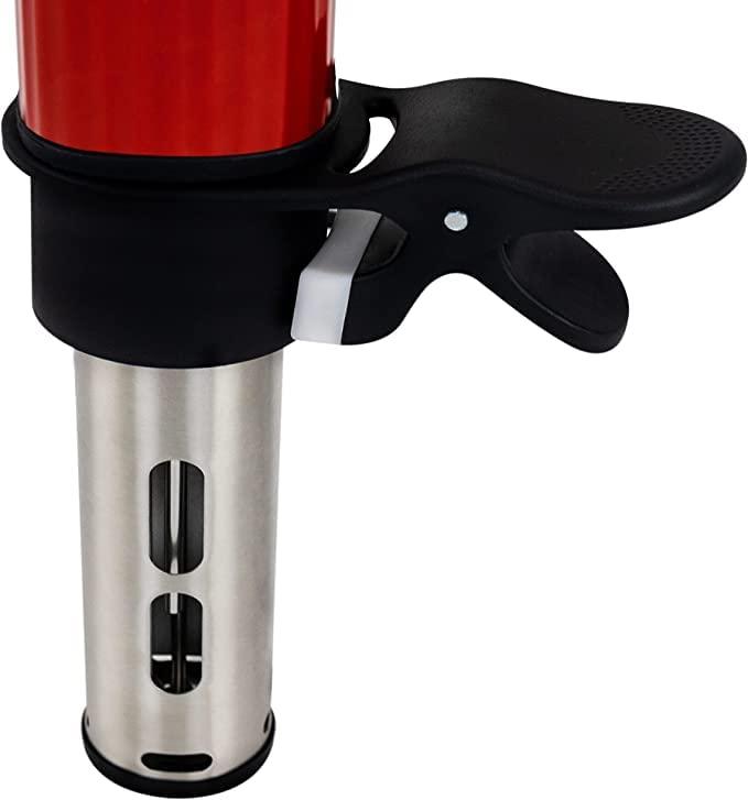 Nesco SVC-1000 Sous Vide Precision Cooker with Digital Display and Pre-Programmed Cooking Options for Meat, Fish, Chicken and Vegetables, 1000 Watts, Red and Black