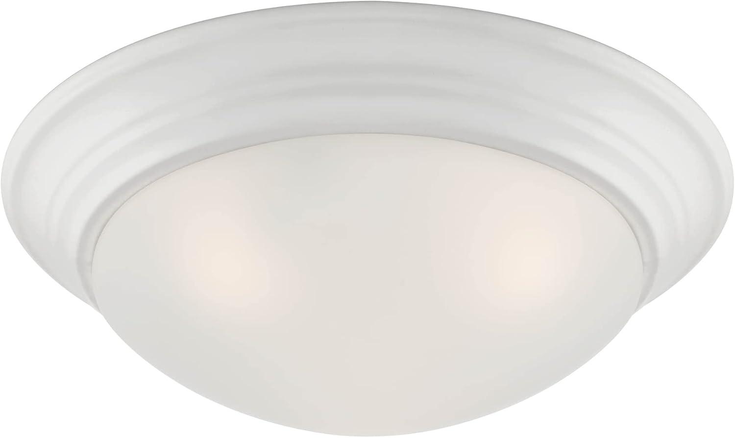 Tap Collection 14" Brushed Nickel 2-Light Indoor/Outdoor Flush Mount