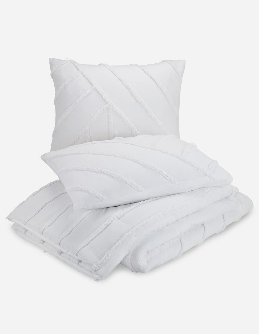 Laurel and Mayfair Cotton Ring Stitch Chevron / Zig Zag Comforter Set