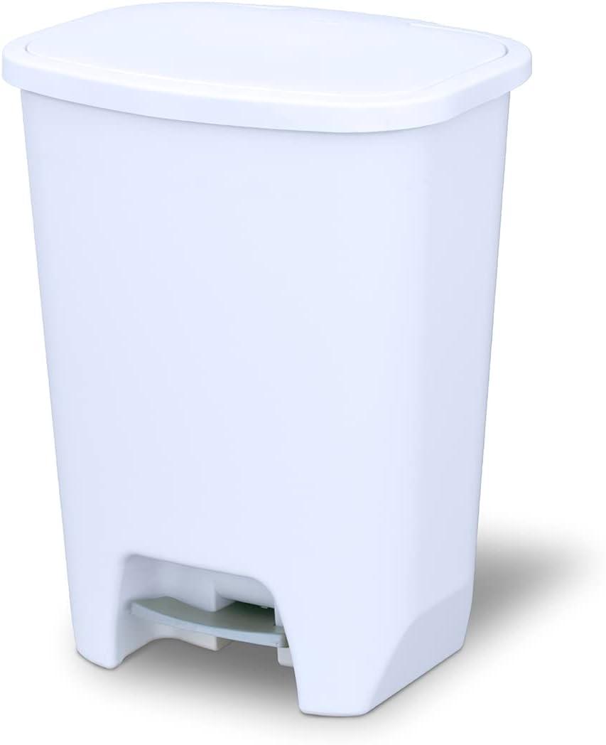 GLAD™ White Plastic Step Trash Can