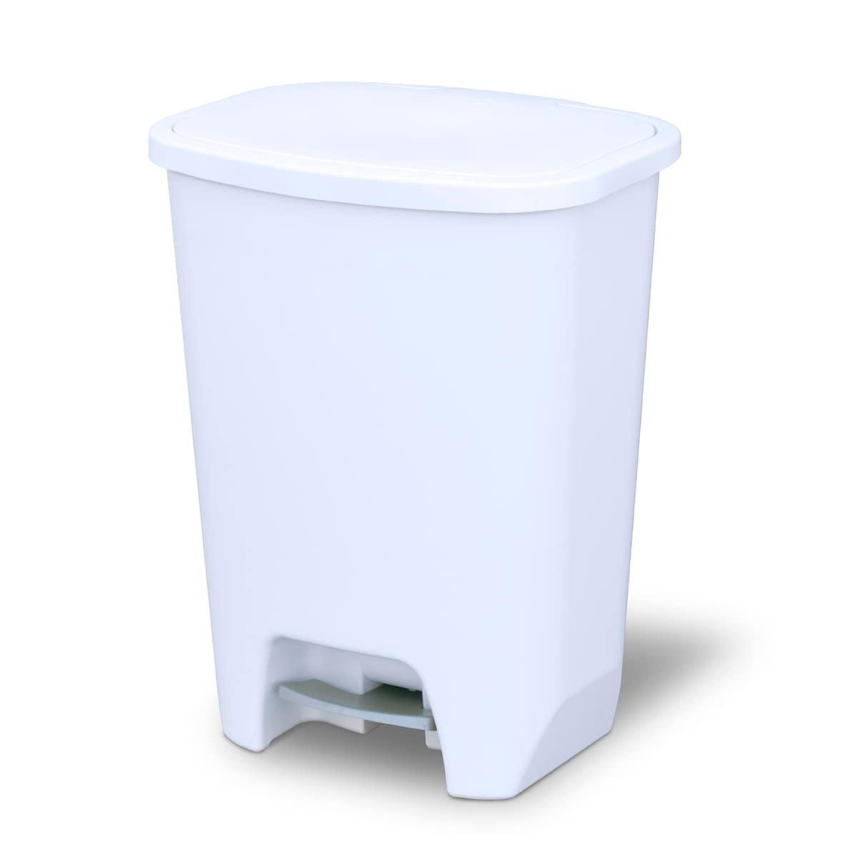 GLAD™ White Plastic Step Trash Can