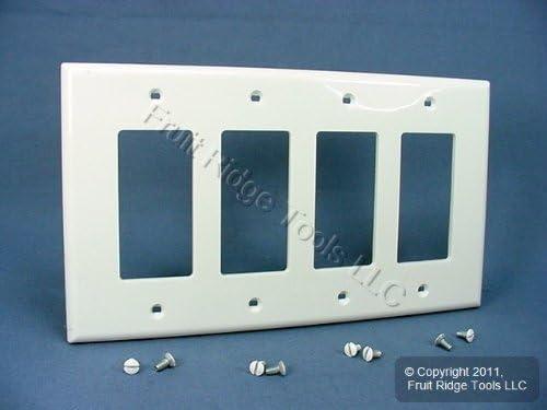 Leviton White 4 gang Thermoplastic Nylon Decorator Wall Plate 1 pk