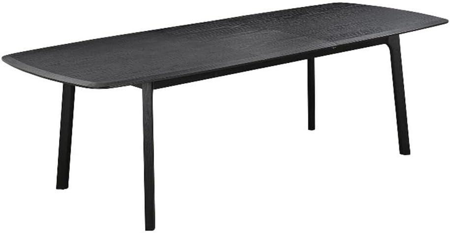 Holland Extendable Rectangle 98" Dining Table in Black Brushed Oak