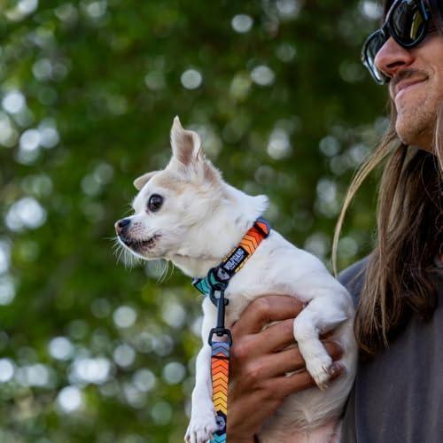 Wolfgang 8093076 18 in. Multi Color Chev Tech Polyester Dog Adjustable Collar, Medium