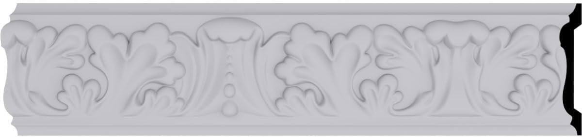 Ekena Millwork 3 1/2"H x 3/4"P x 94 1/2"L Benson Acanthus Leaf Chair Rail
