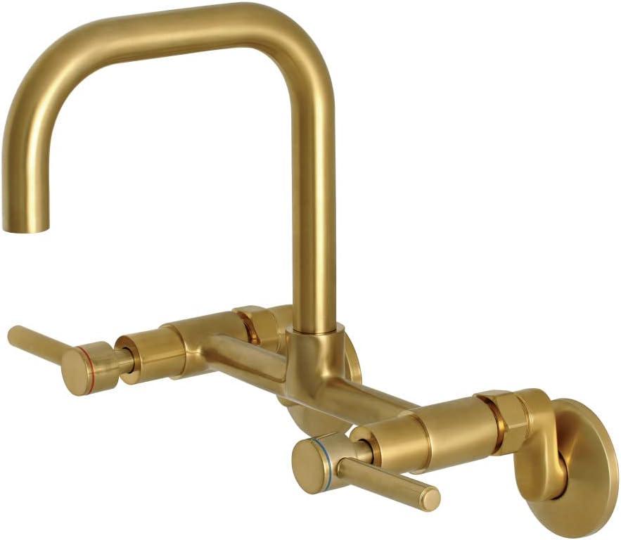 Kingston Brass Concord Double-Handle 2-Hole Wall-Mount Bridge Kitchen Faucet