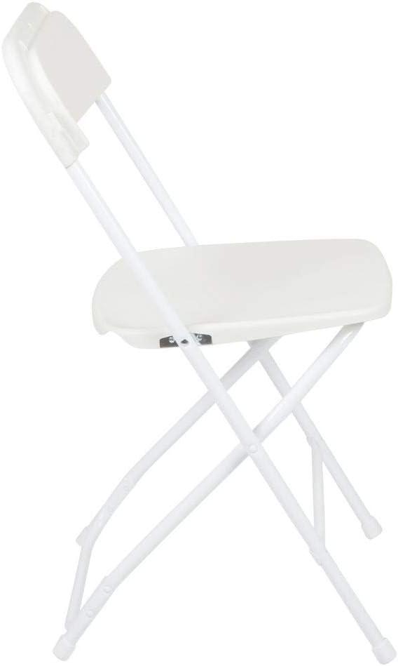 Flash Furniture Hercules Series Plastic Folding Chair White - 2 Pack 650LB Weight Capacity Comfortable Event Chair-Lightweight Folding Chair