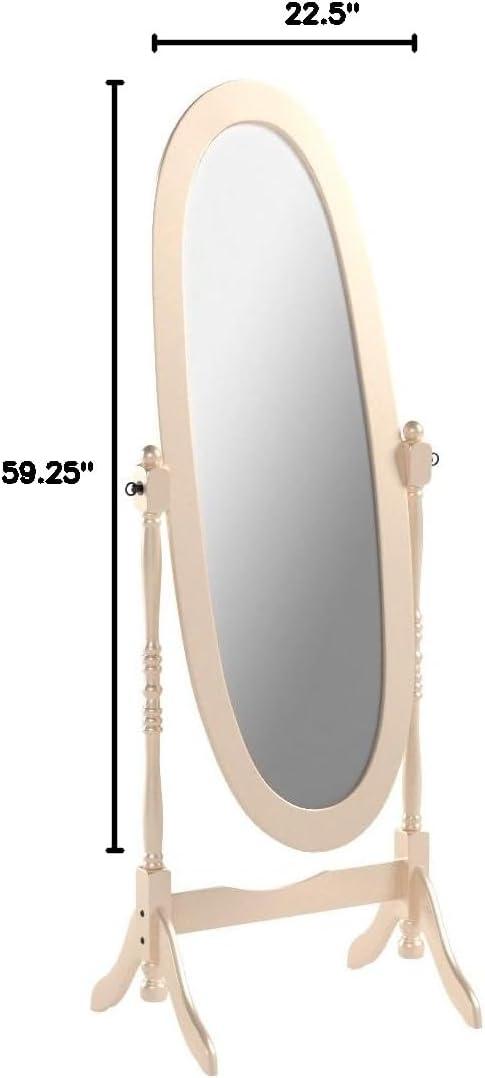 Roundhill Furniture Traditional Queen Anna Style Wood Floor Cheval Mirror Gold