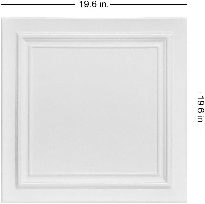 Line Art 1.6 ft. x 1.6 ft. Polystyrene Glue-up Ceiling Tile