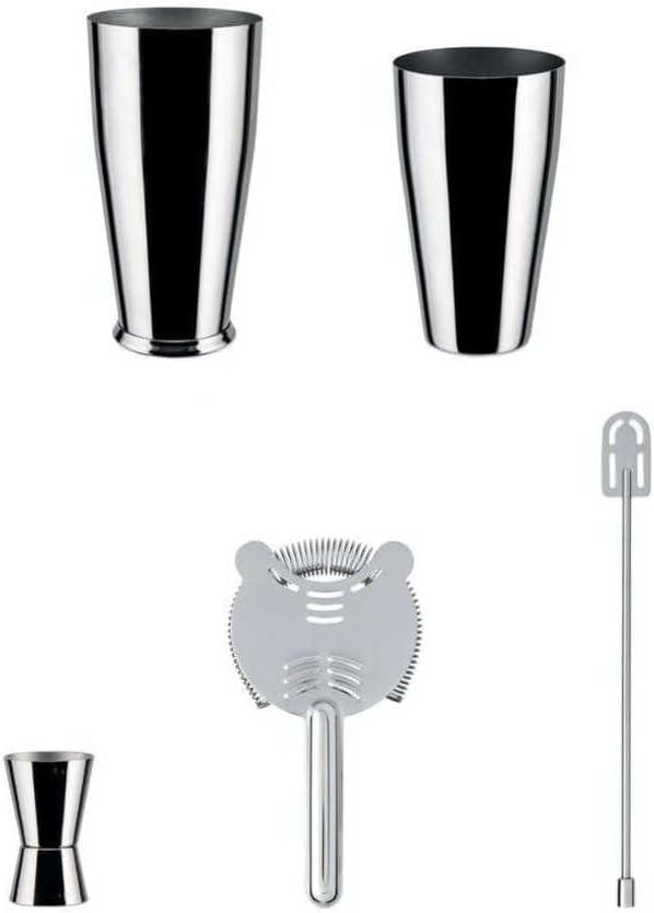 Alessi Silver Stainless Steel Boston Cocktail Shaker Set