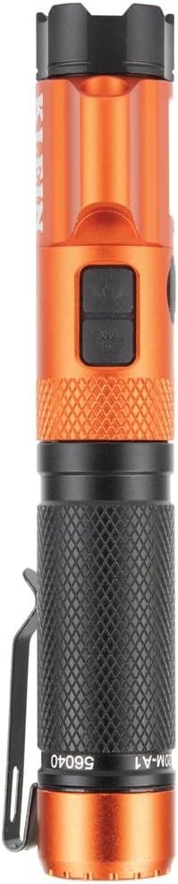 350 Lumen Orange and Black Rechargeable LED Tactical Flashlight