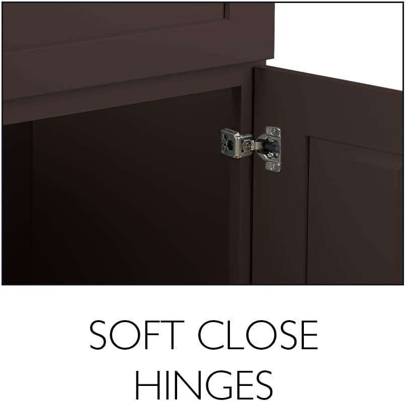 Design House Brookings Unassembled (Ready-to-Assemble) Shaker Base Kitchen Cabinet B12 34.5" H, Espresso